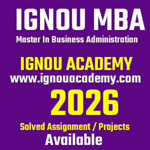 IGNOU MBA SOLVED ASSIGNMENT 2026